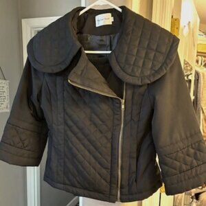 Holy Codi Studio Black Quilted Jacket with 3/4 Sleeves, Size M